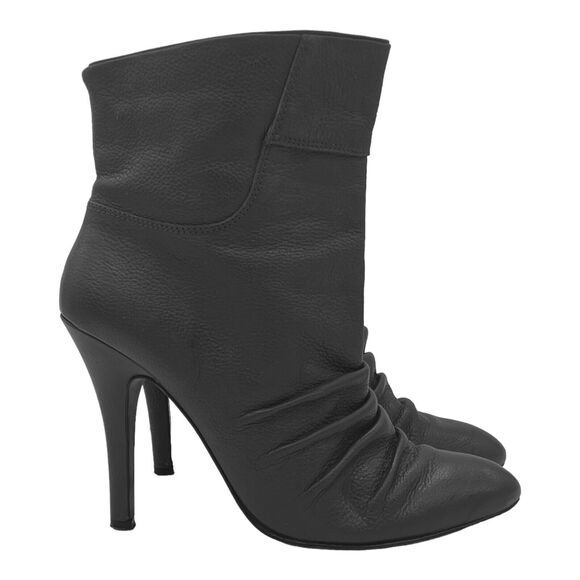 Bebe NORA Boots Womens 7 Leather Slouchy Heeled Bootie Coastal Cowgirl Boho Chic - Picture 1 of 13